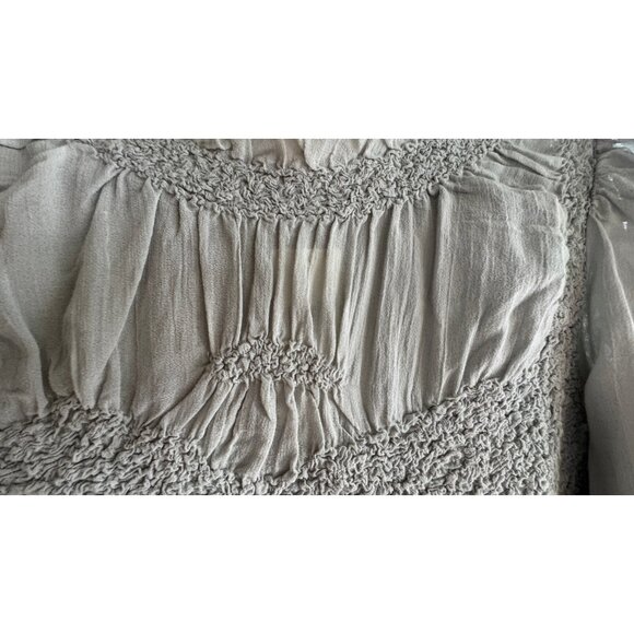 ANTHROPOLOGIE Women's Balloon-Sleeve Peplum‎ Top Sz S Regency Bridgerton Inspo - Picture 4 of 16